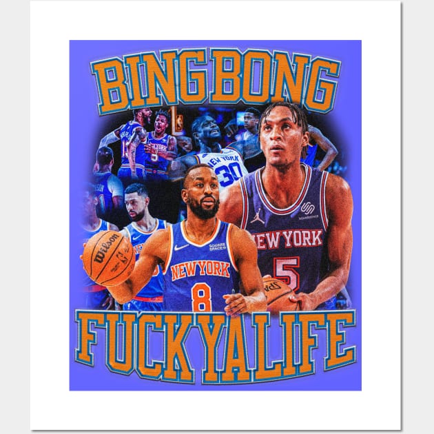 Bing Bong New York Knicks Vintage Design Wall Art by Mrmera